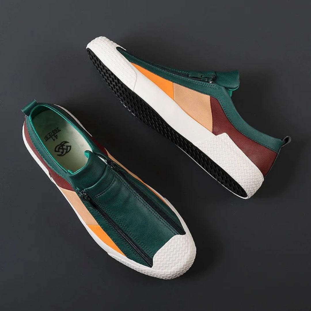 Lorenzo Panelled Leather Slip-Ons