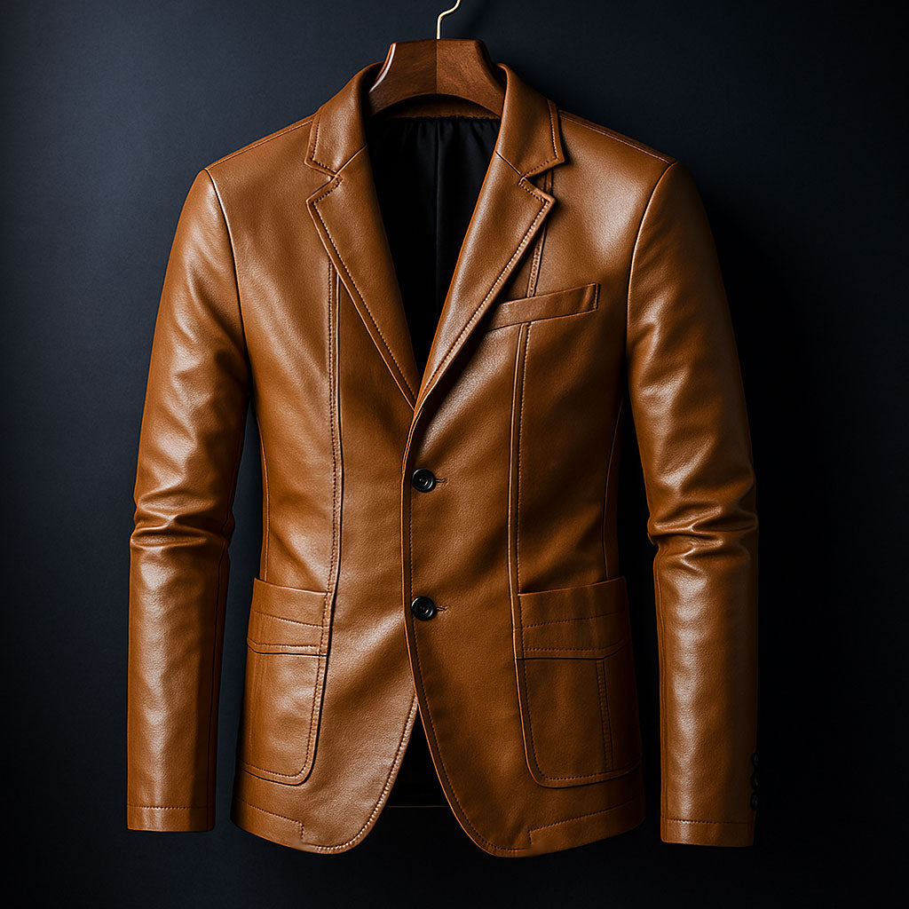 Vincenzo Leather Blazer