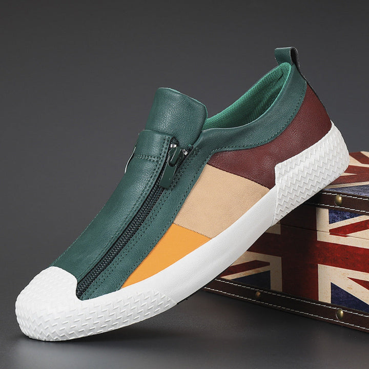 Lorenzo Panelled Leather Slip-Ons