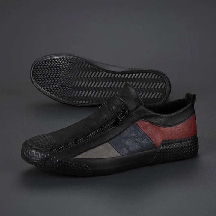 Lorenzo Panelled Leather Slip-Ons