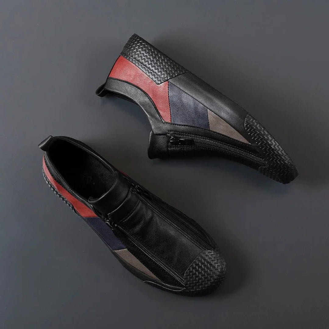 Lorenzo Panelled Leather Slip-Ons