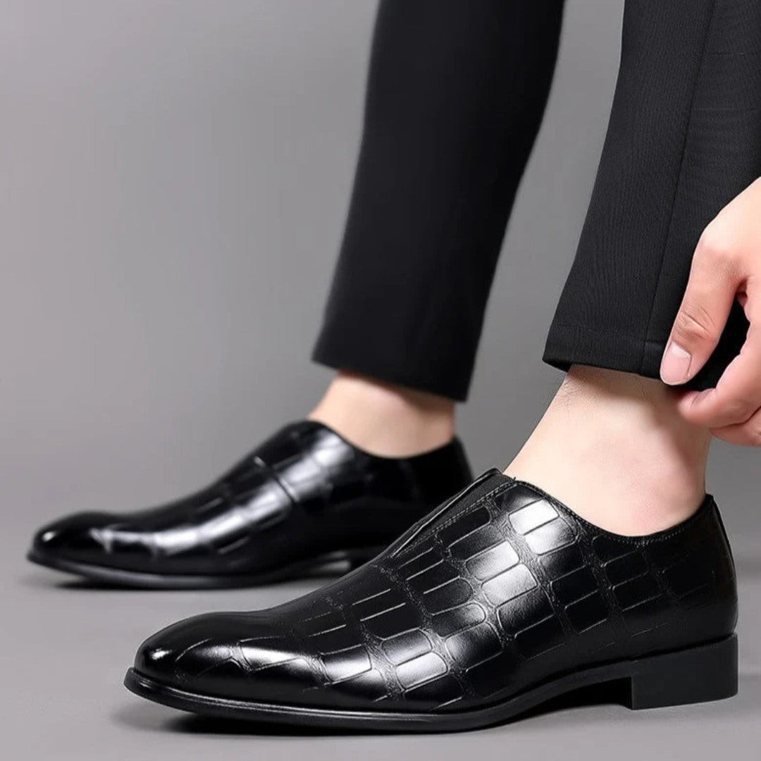 Salvatore Embossed Leather Loafers