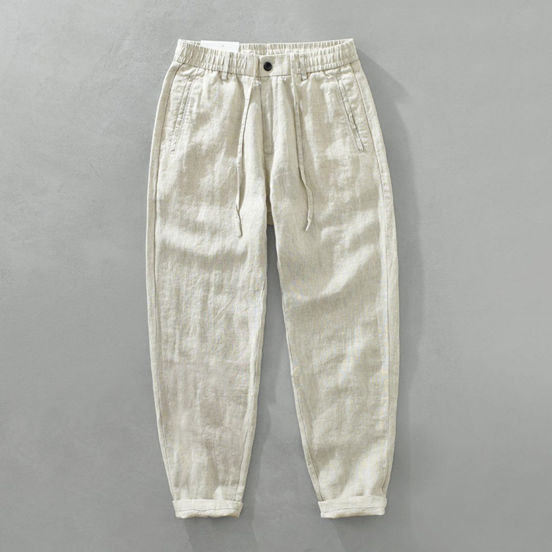 Leandro Linen Drawstring Trousers