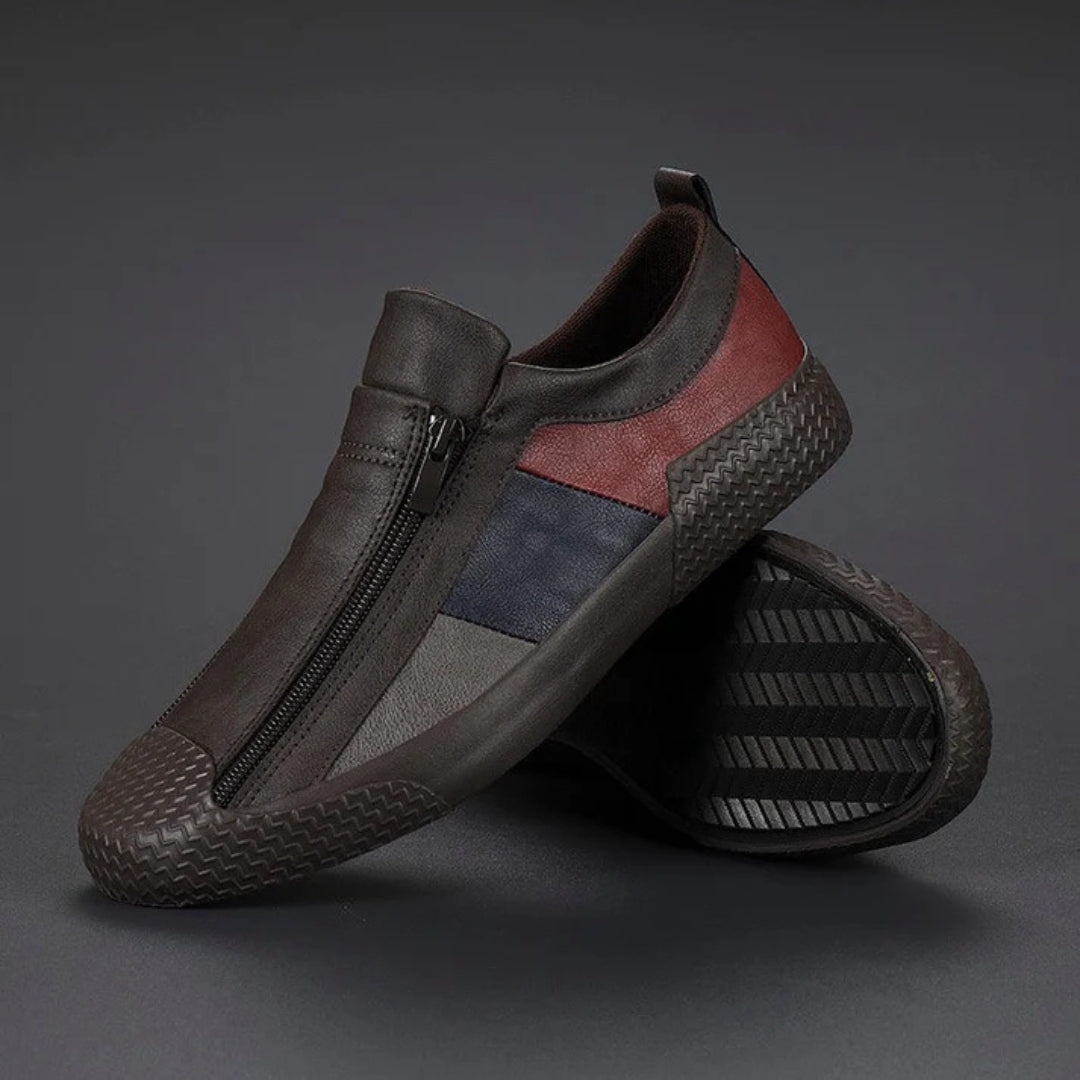 Lorenzo Panelled Leather Slip-Ons