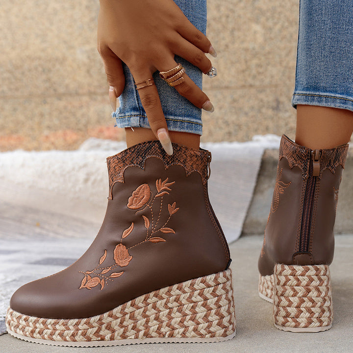 Paloma Vegan Leather Wedge Boots