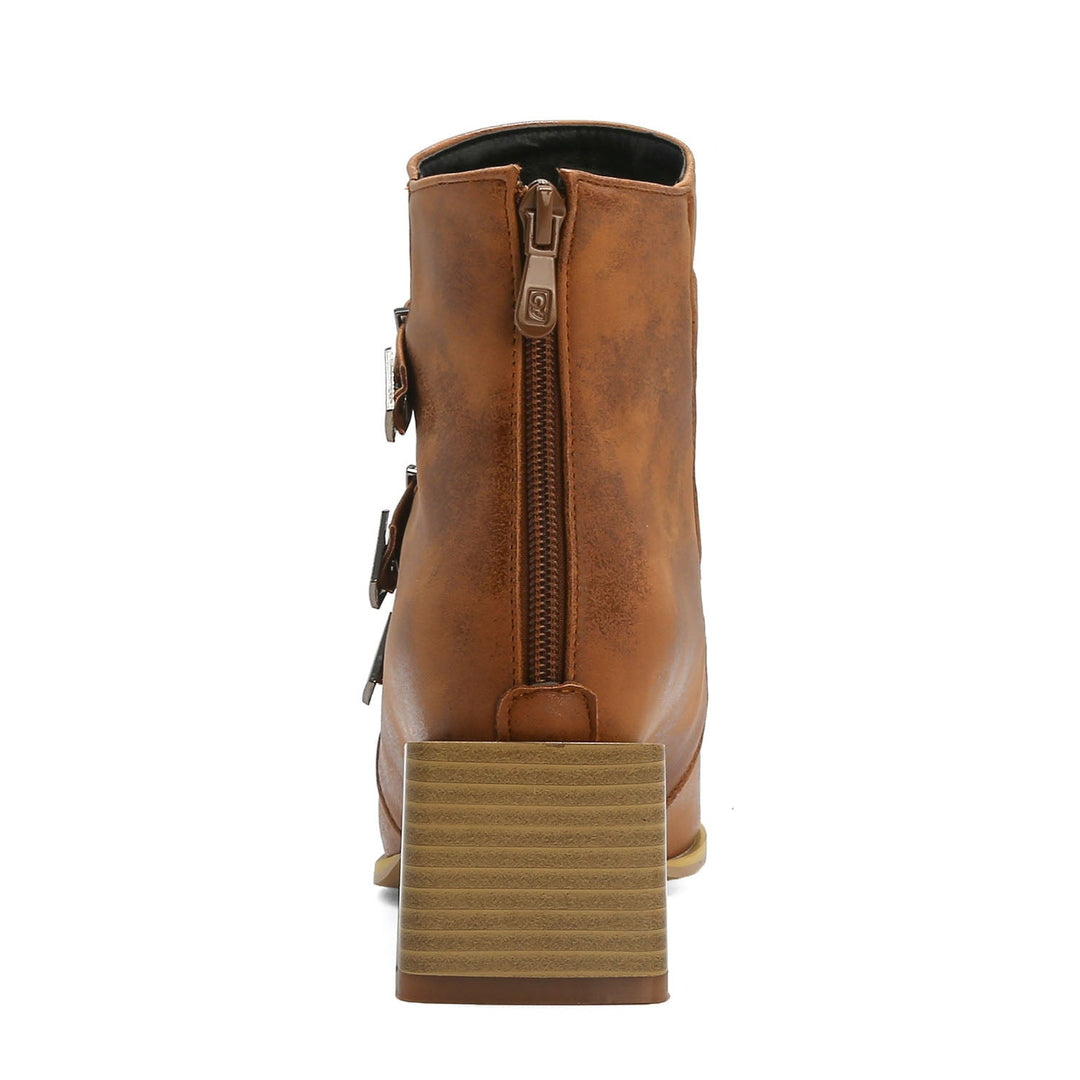 Elodie Buckle Ankle Boots