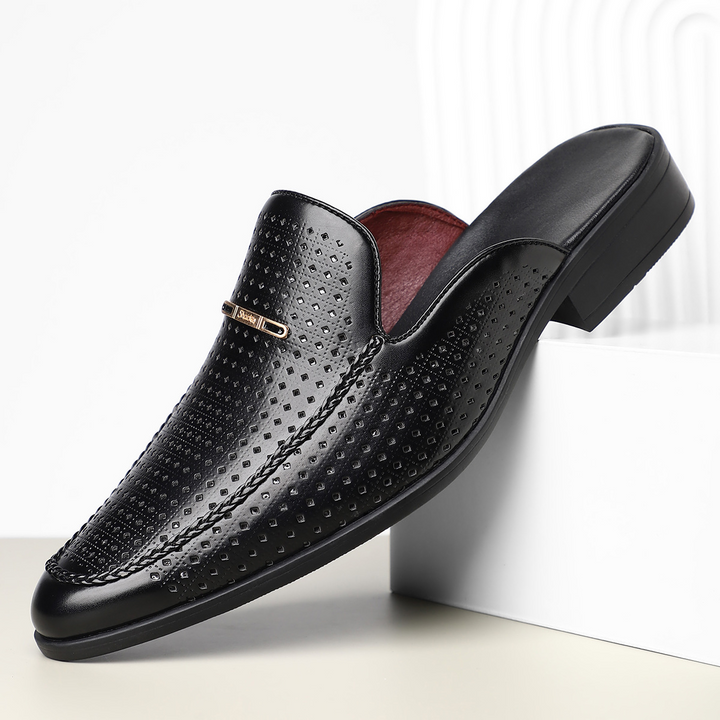 Giovanni Perforated Leather Mules