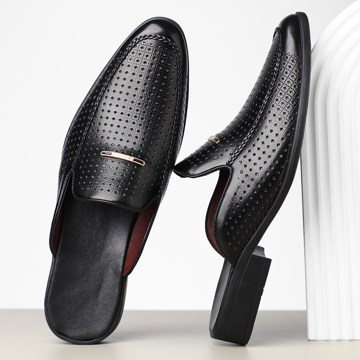 Giovanni Perforated Leather Mules