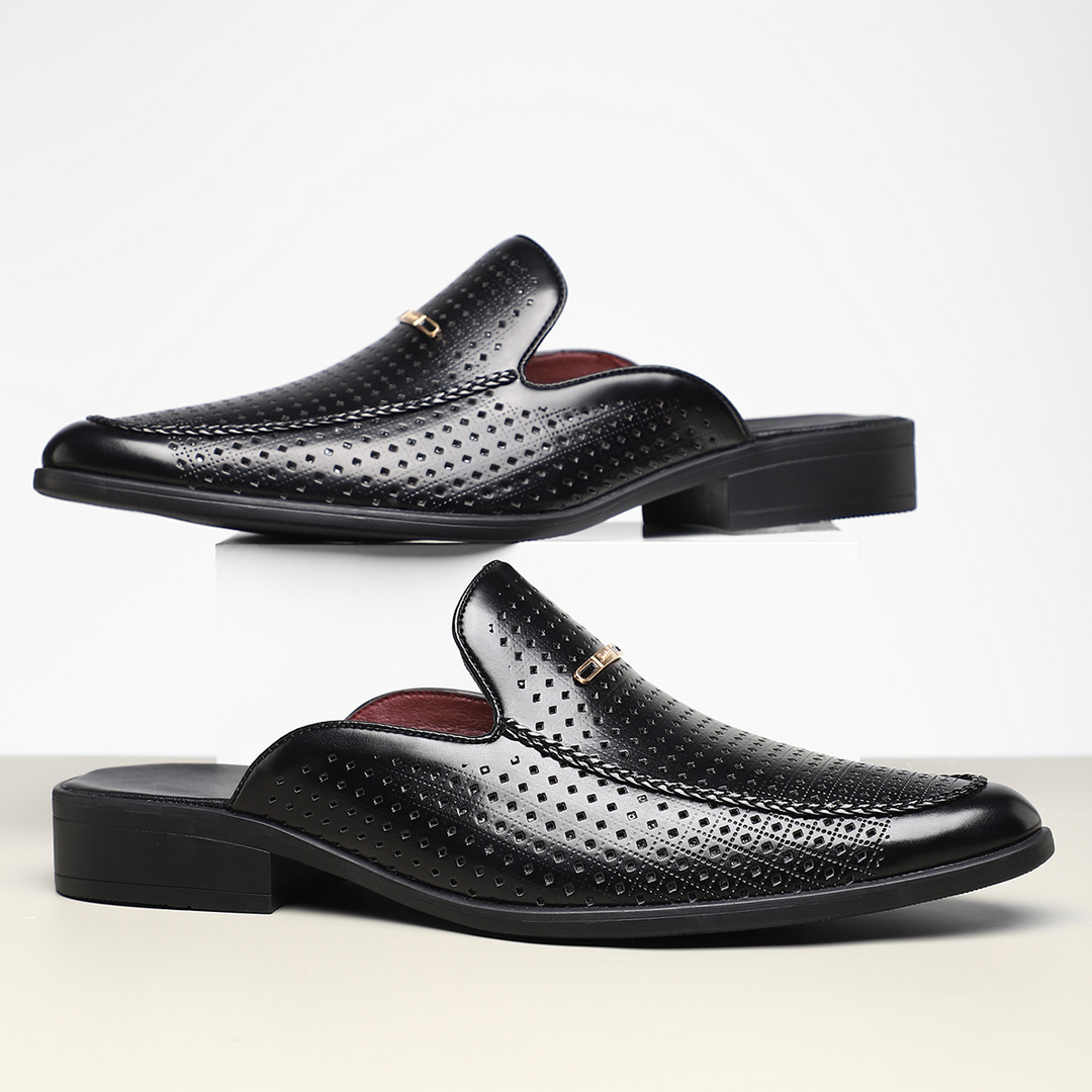 Giovanni Perforated Leather Mules