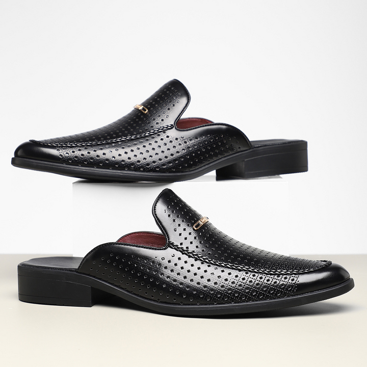 Giovanni Perforated Leather Mules