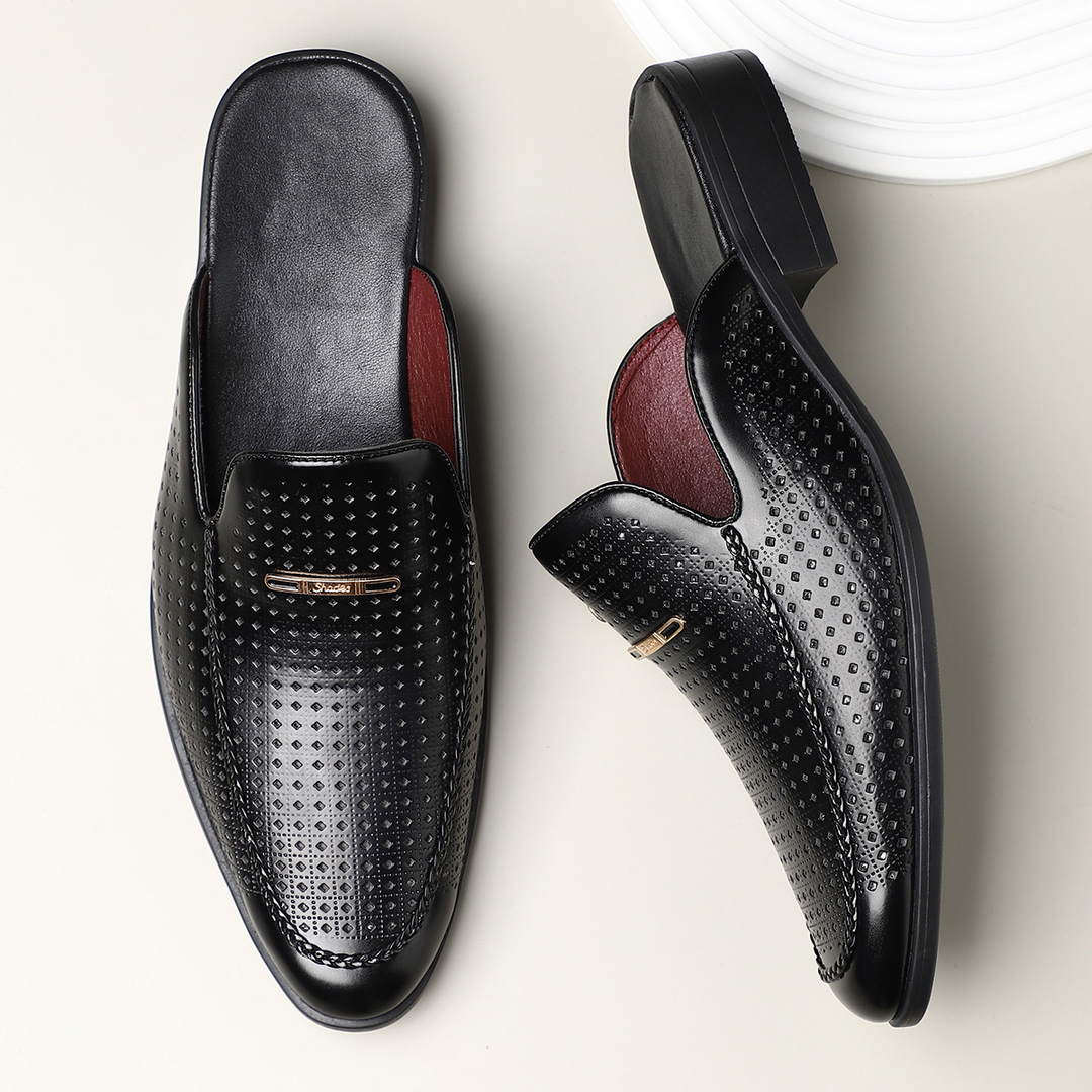 Giovanni Perforated Leather Mules