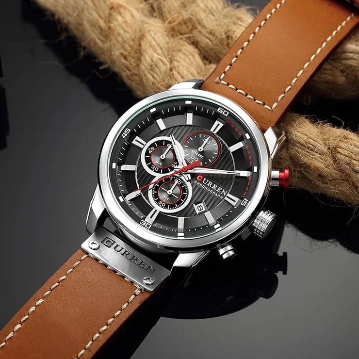 Renzo Chronograph Leather Watch