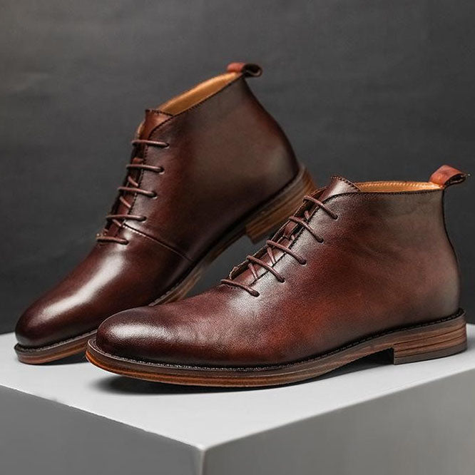Enzo Leather Lace-Up Boots