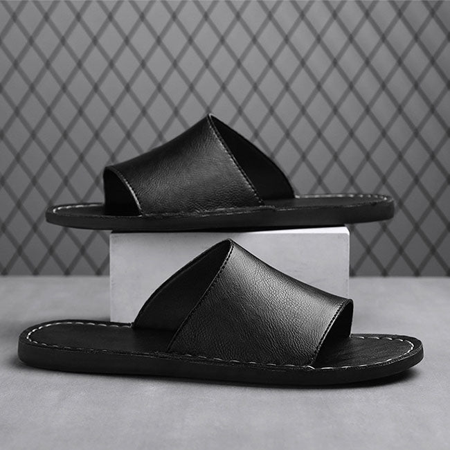 Sandro Leather Slide Sandals