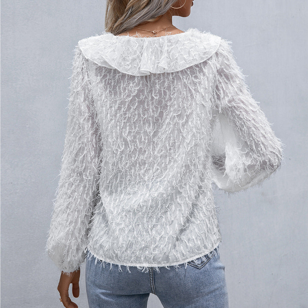 Fleur Feathered Ruffle Top