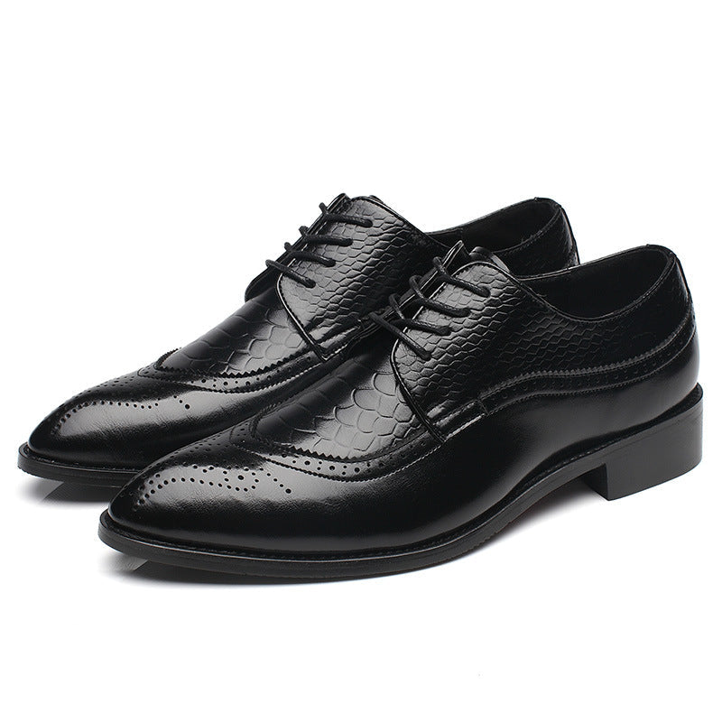 Domenico Embossed Wingtip Shoes