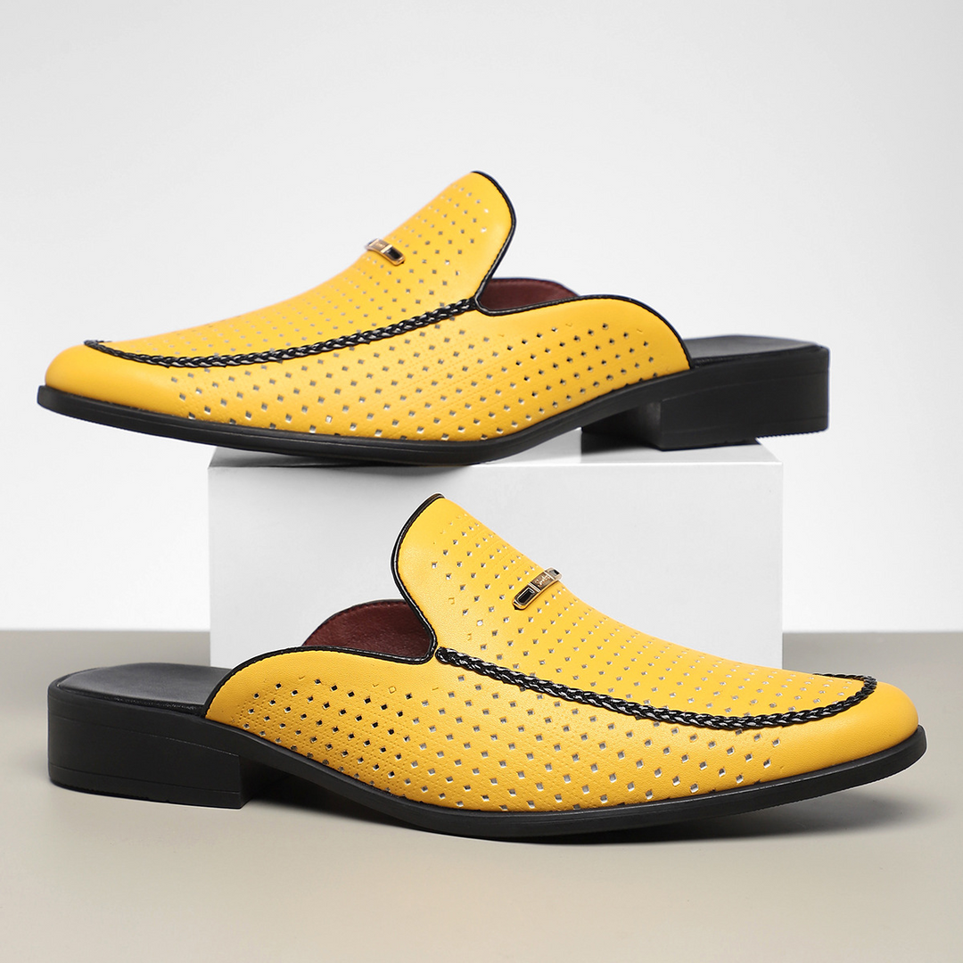 Giovanni Perforated Leather Mules