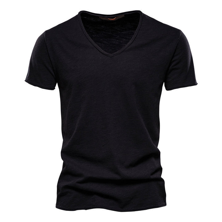 Valerio Slub-Cotton V-Neck Tee
