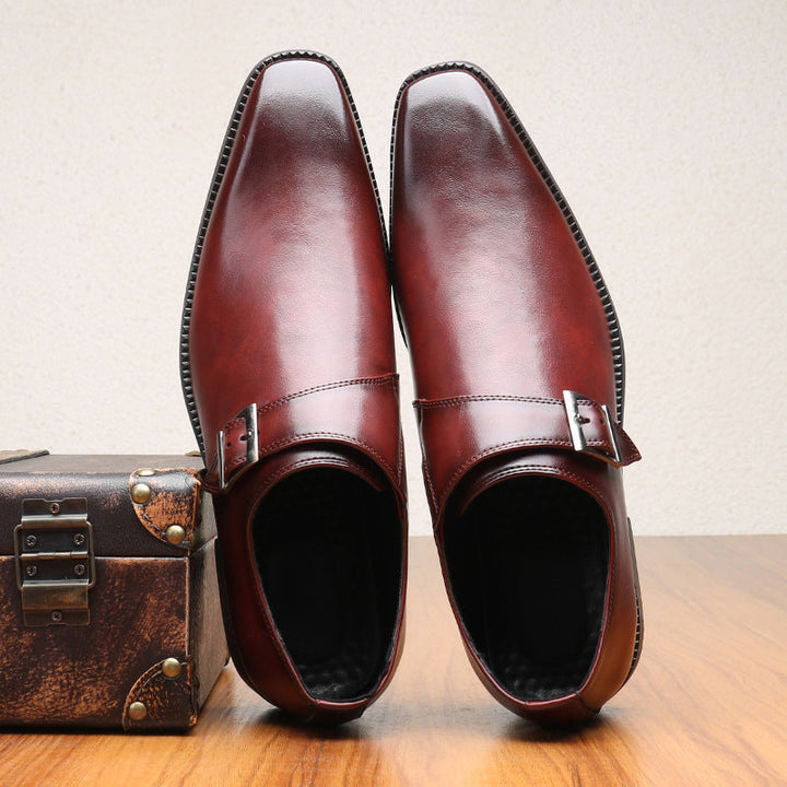 Elliot Single-Monk Leather Oxfords