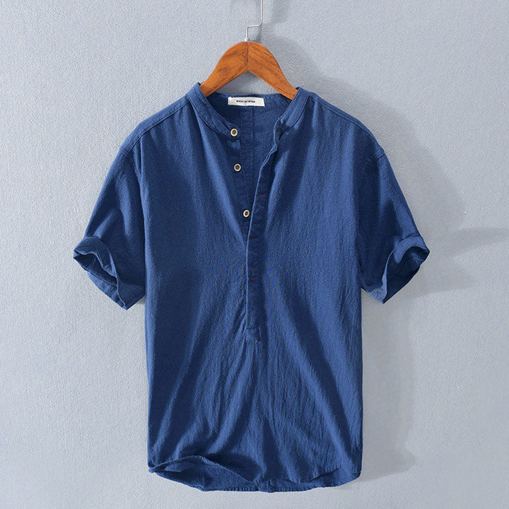 Santino Linen Henley Shirt