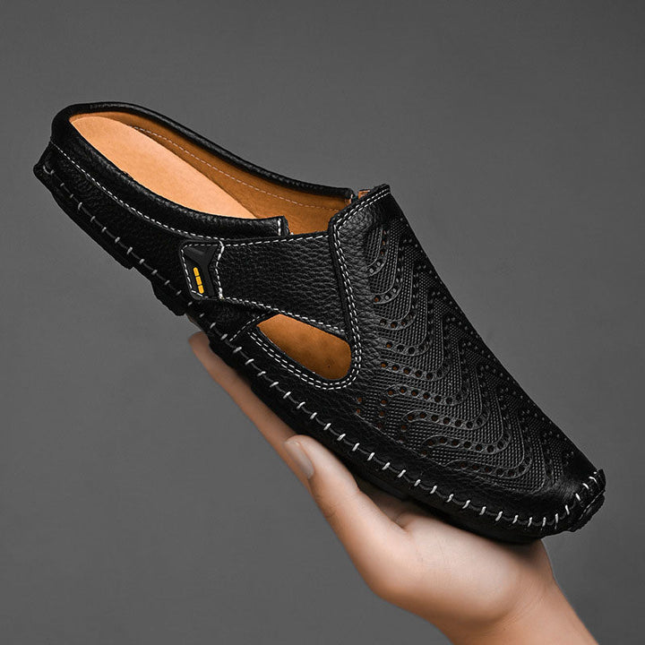 Giulio Perforated Leather Sandals