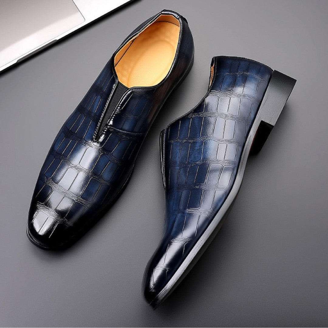 Salvatore Embossed Leather Loafers