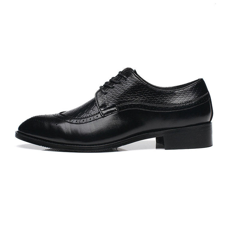 Domenico Embossed Wingtip Shoes