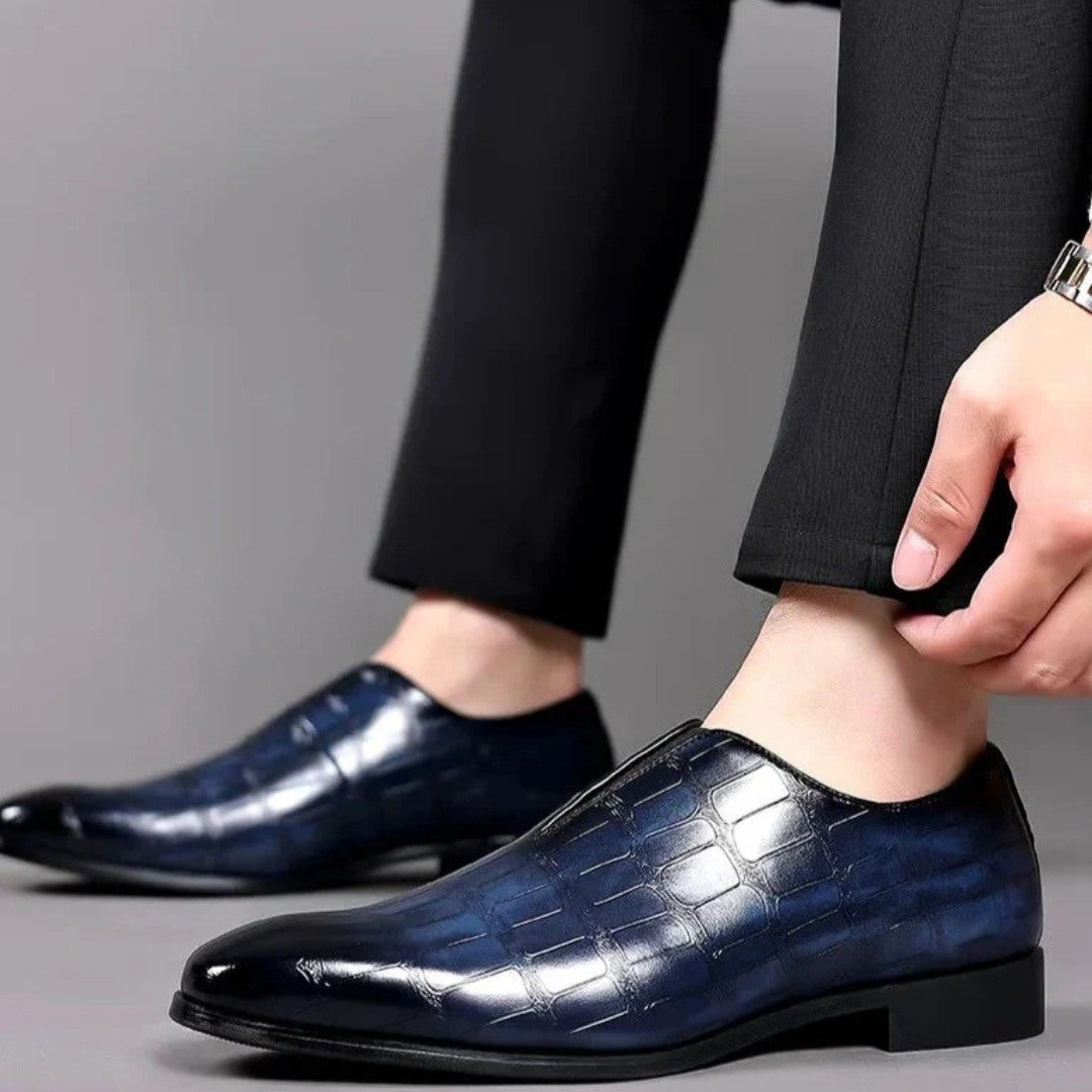 Salvatore Embossed Leather Loafers