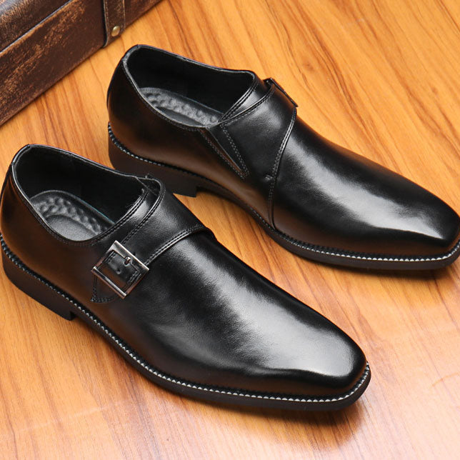 Elliot Single-Monk Leather Oxfords
