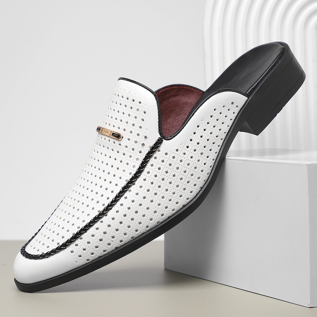 Giovanni Perforated Leather Mules