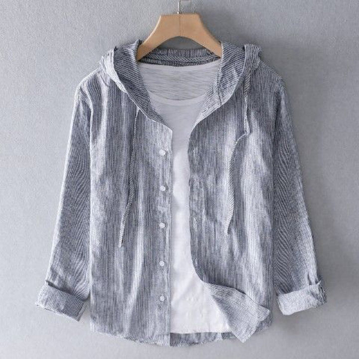 Nicolas Linen Hooded Shirt