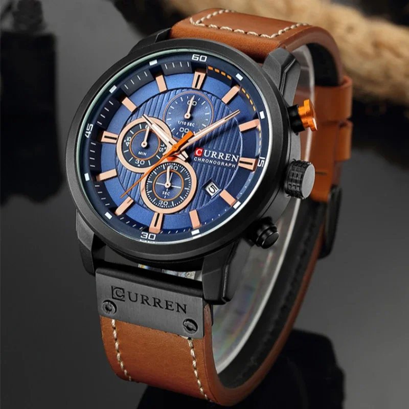 Renzo Chronograph Leather Watch