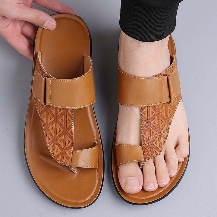 Aurelio Embossed Leather Sandals