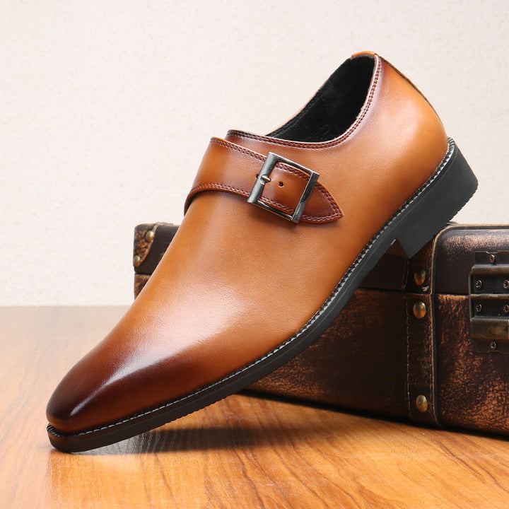 Elliot Single-Monk Leather Oxfords