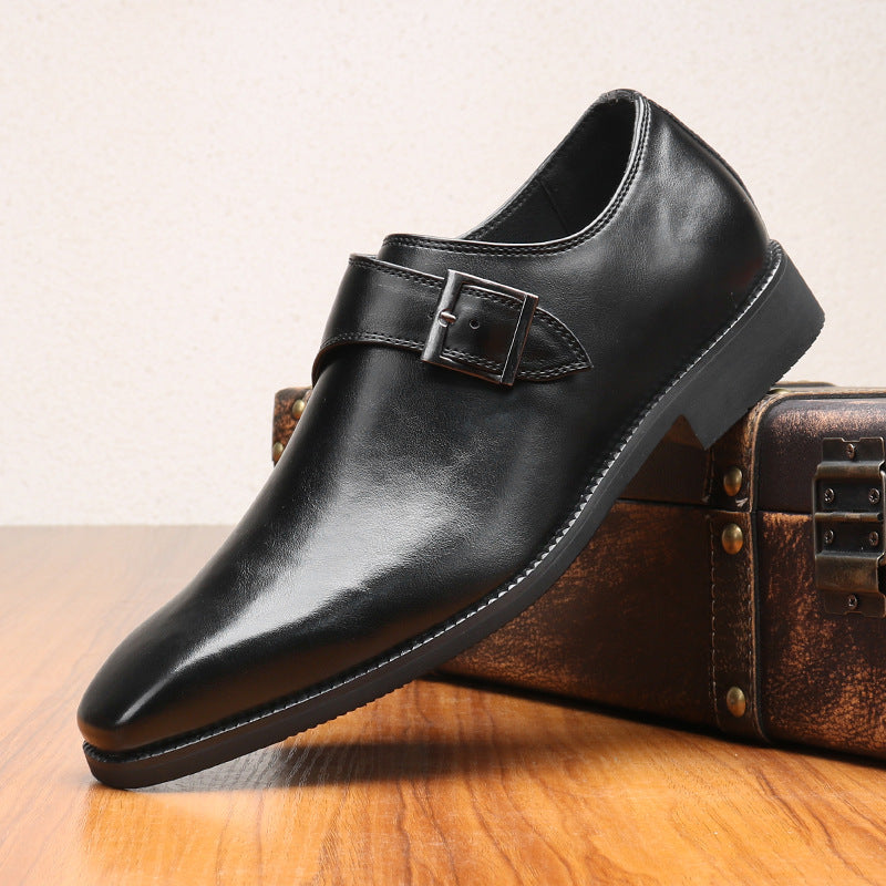 Elliot Single-Monk Leather Oxfords