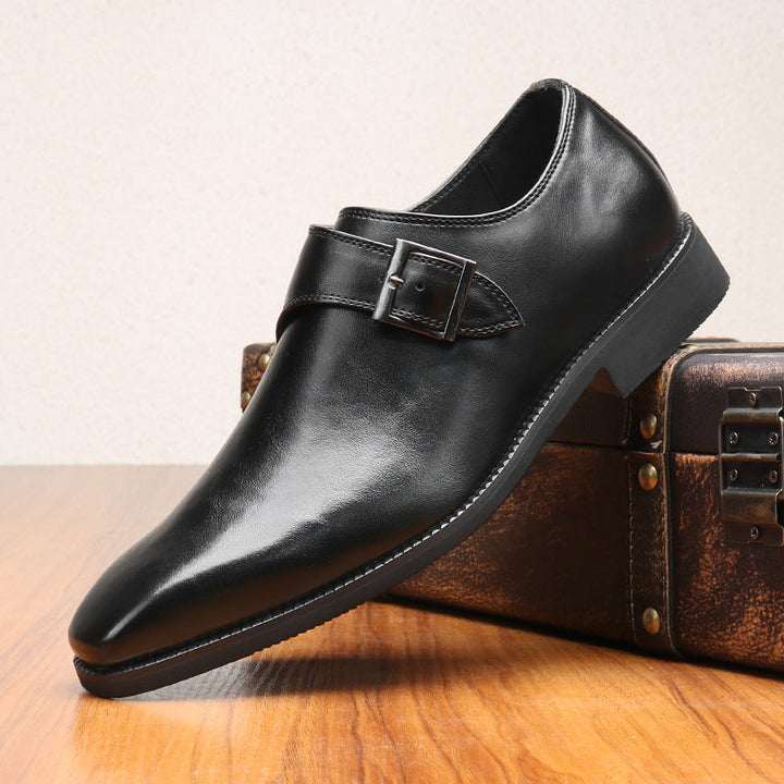 Elliot Single-Monk Leather Oxfords