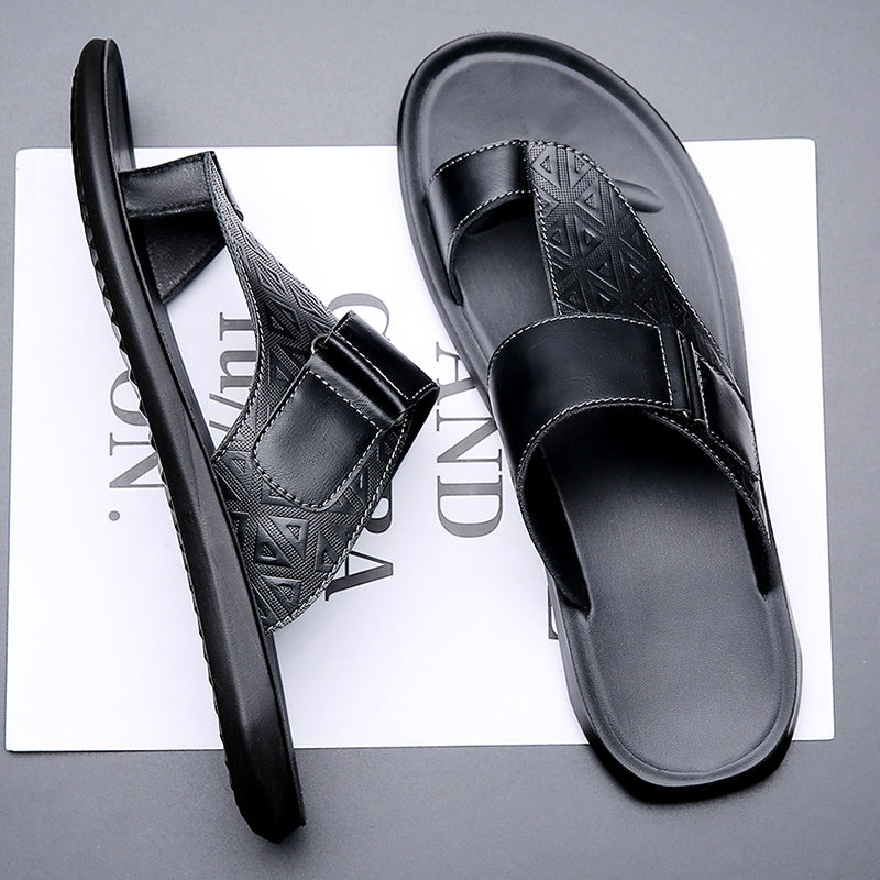 Aurelio Embossed Leather Sandals