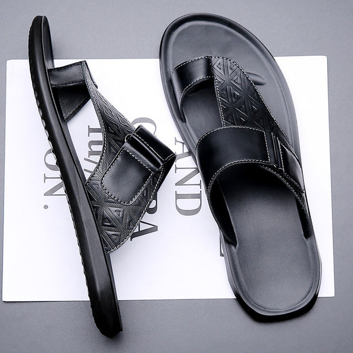 Aurelio Embossed Leather Sandals