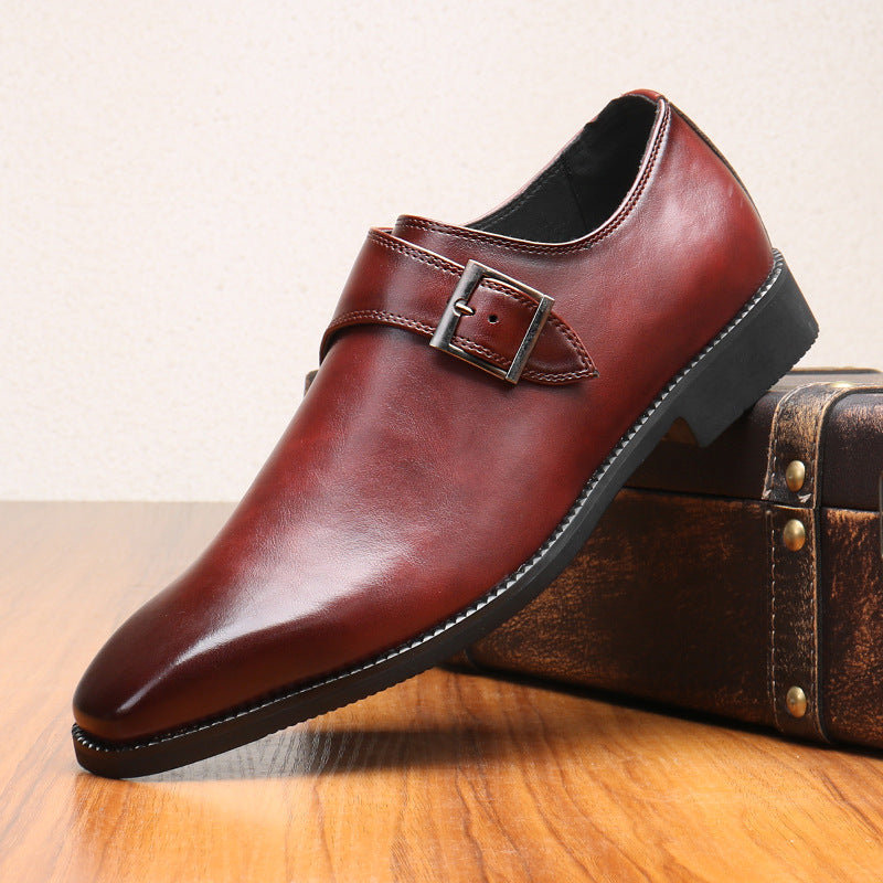 Elliot Single-Monk Leather Oxfords